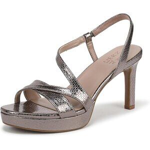 Naturalizer Women Patina Pewter Polyurethane Rounded Open Toes Platform Shoes